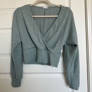 Sage Green Cropped Sweater